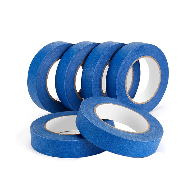 Blue Painters Tape - 6 Pack x 1 Inch x 55 Yards, Crepe Paper